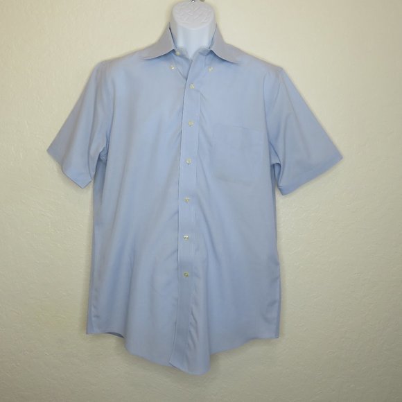 Brooks Brothers* Men's Short Sleeve Button Down Curved Hem Pocket Shirt~ Size 15 - Picture 1 of 10